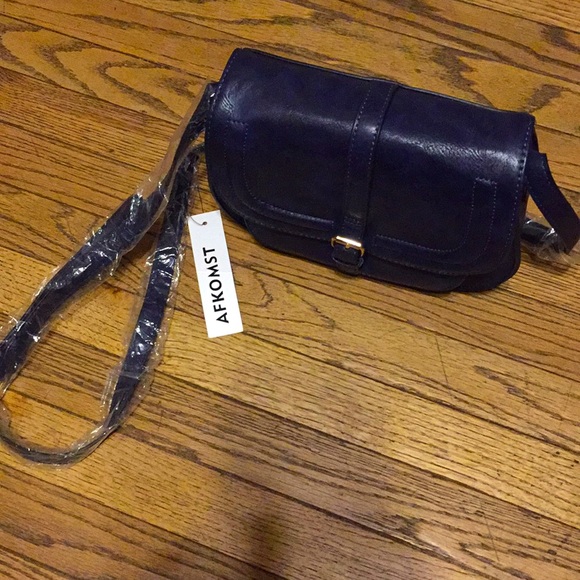 Navy blue saddle bag purse - Picture 1 of 7